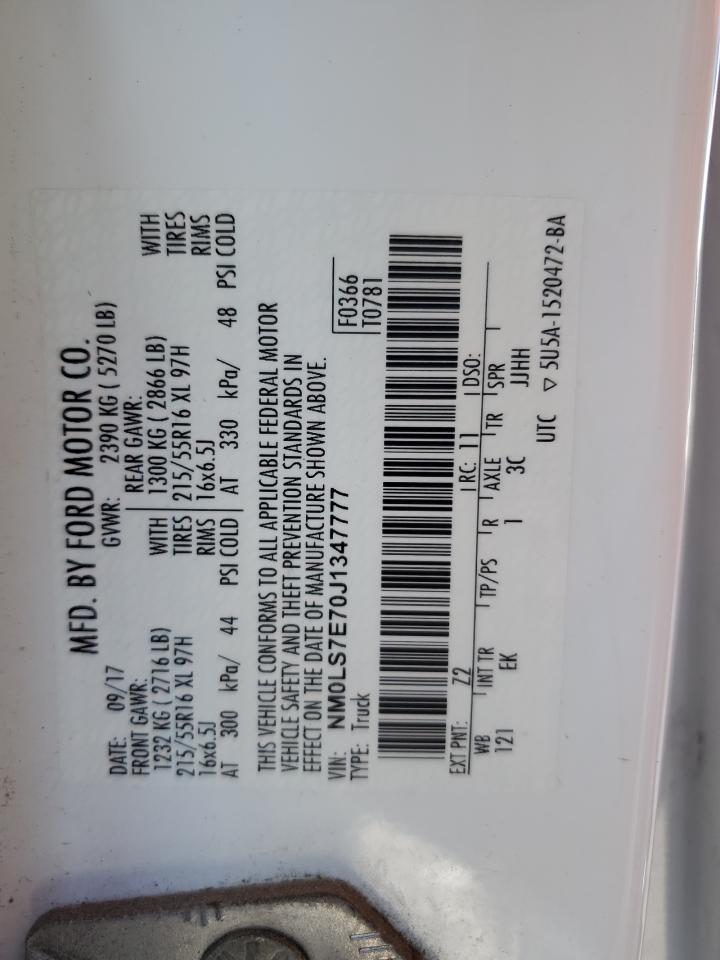 2018 Ford Transit Connect Xl VIN: NM0LS7E70J1347777 Lot: 54240135