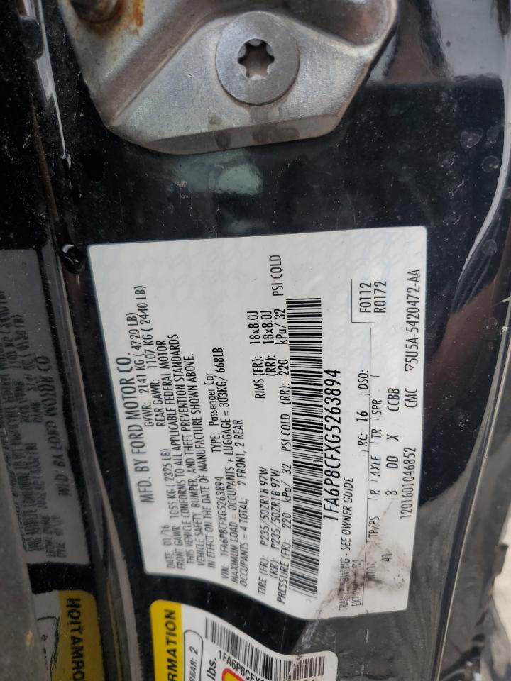 1FA6P8CFXG5263894 FORD MUSTANG 2016