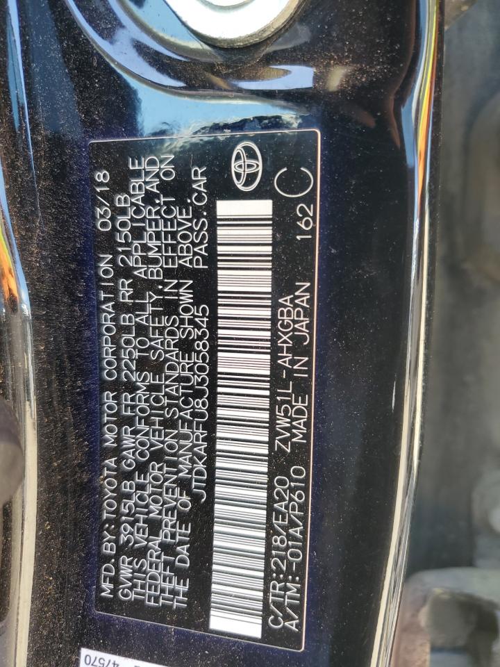 2018 Toyota Prius VIN: JTDKARFU8J3058345 Lot: 54570385