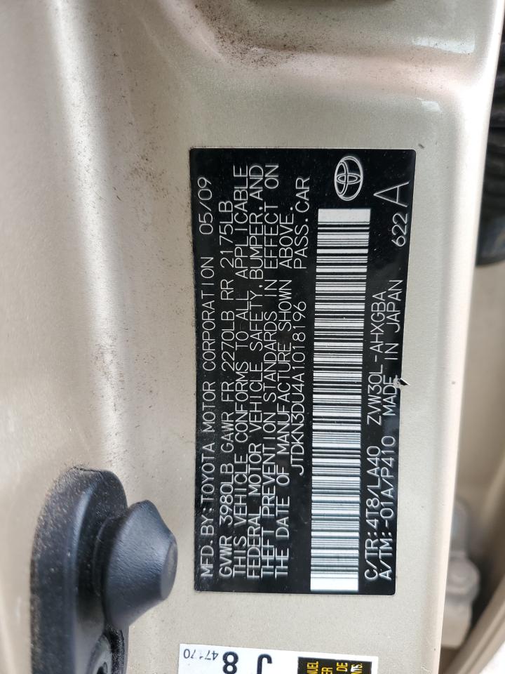 2010 Toyota Prius VIN: JTDKN3DU4A1018196 Lot: 54471085