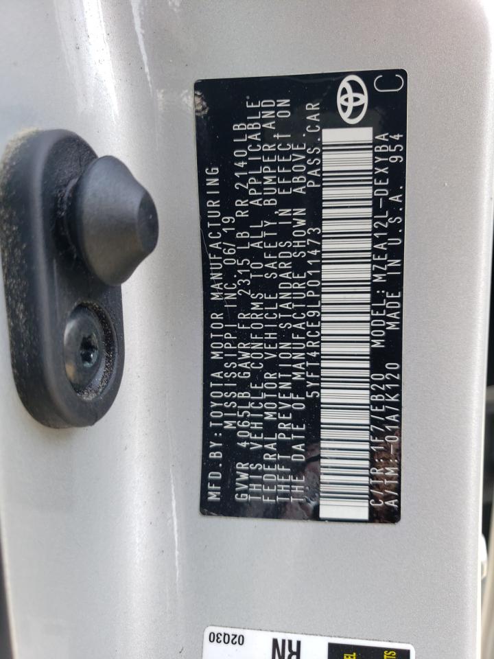 5YFT4RCE9LP011473 TOYOTA COROLLA 2020