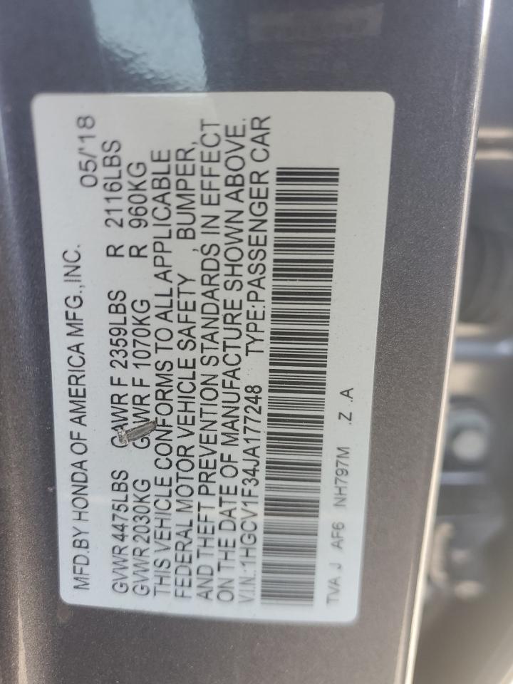 1HGCV1F34JA177248 HONDA ACCORD 2018
