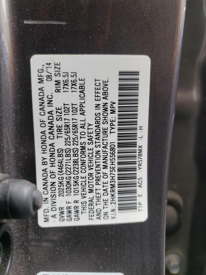 2014 Honda Cr-V Exl VIN: 2HKRM3H75EH556801 Lot: 54646695