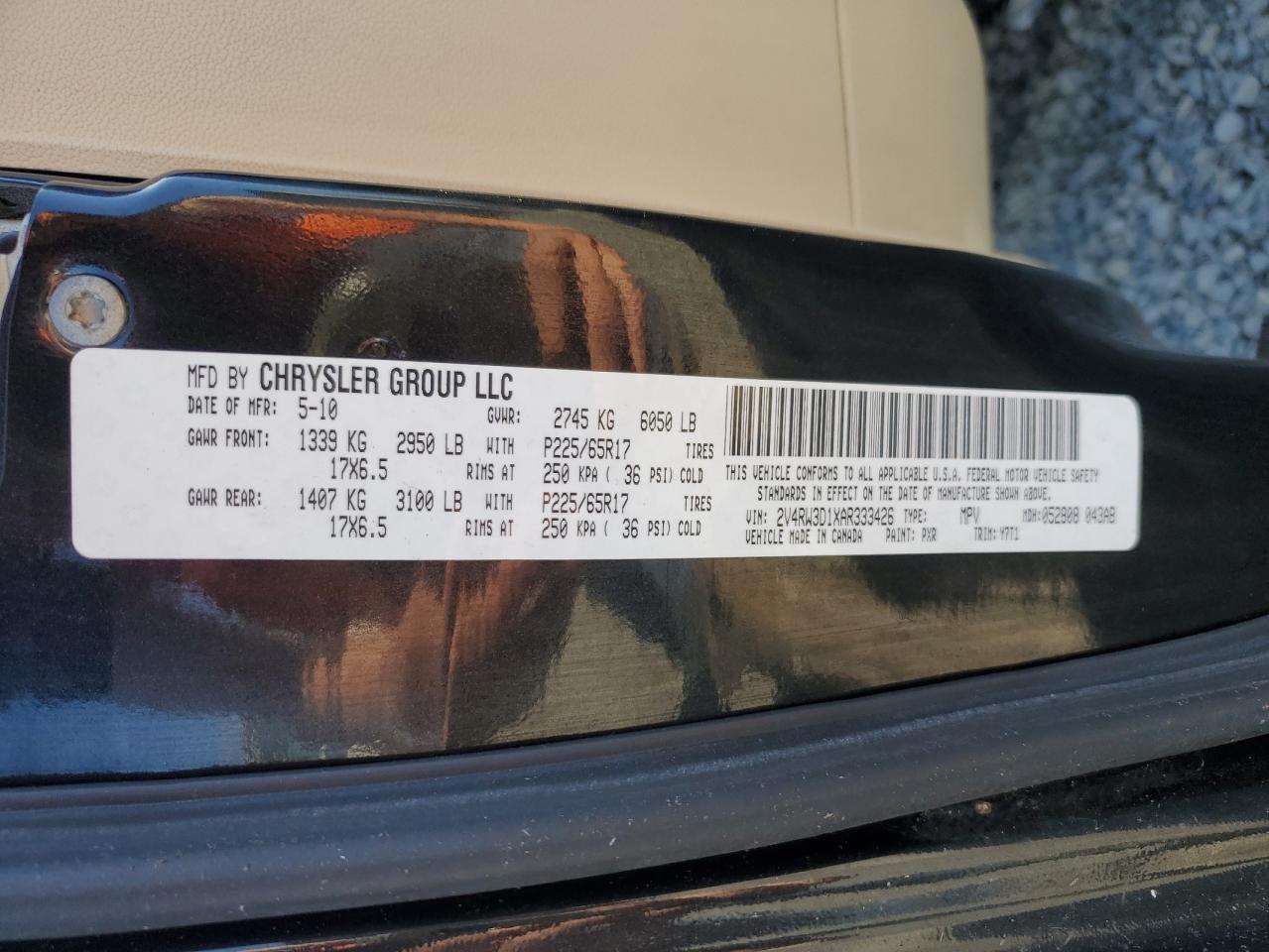 2010 Volkswagen Routan Se VIN: 2V4RW3D1XAR333426 Lot: 52891685