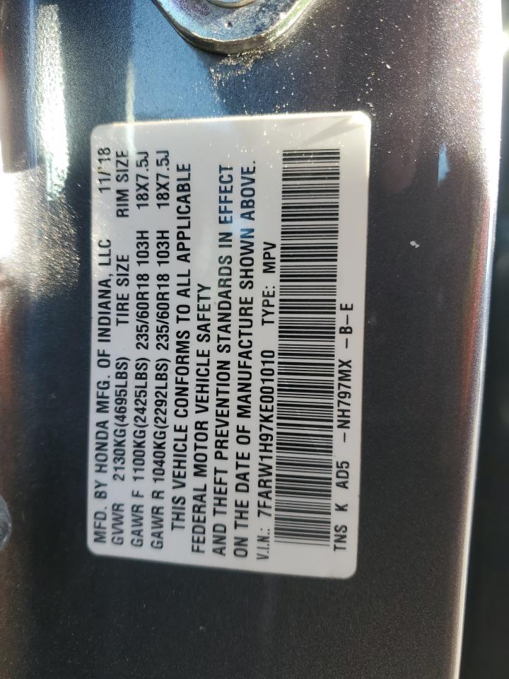7FARW1H97KE001010 HONDA CRV 2019