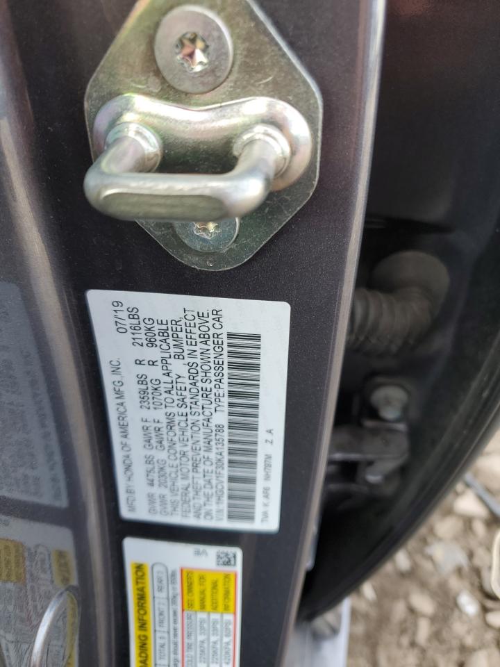 1HGCV1F30KA135788 HONDA ACCORD 2019