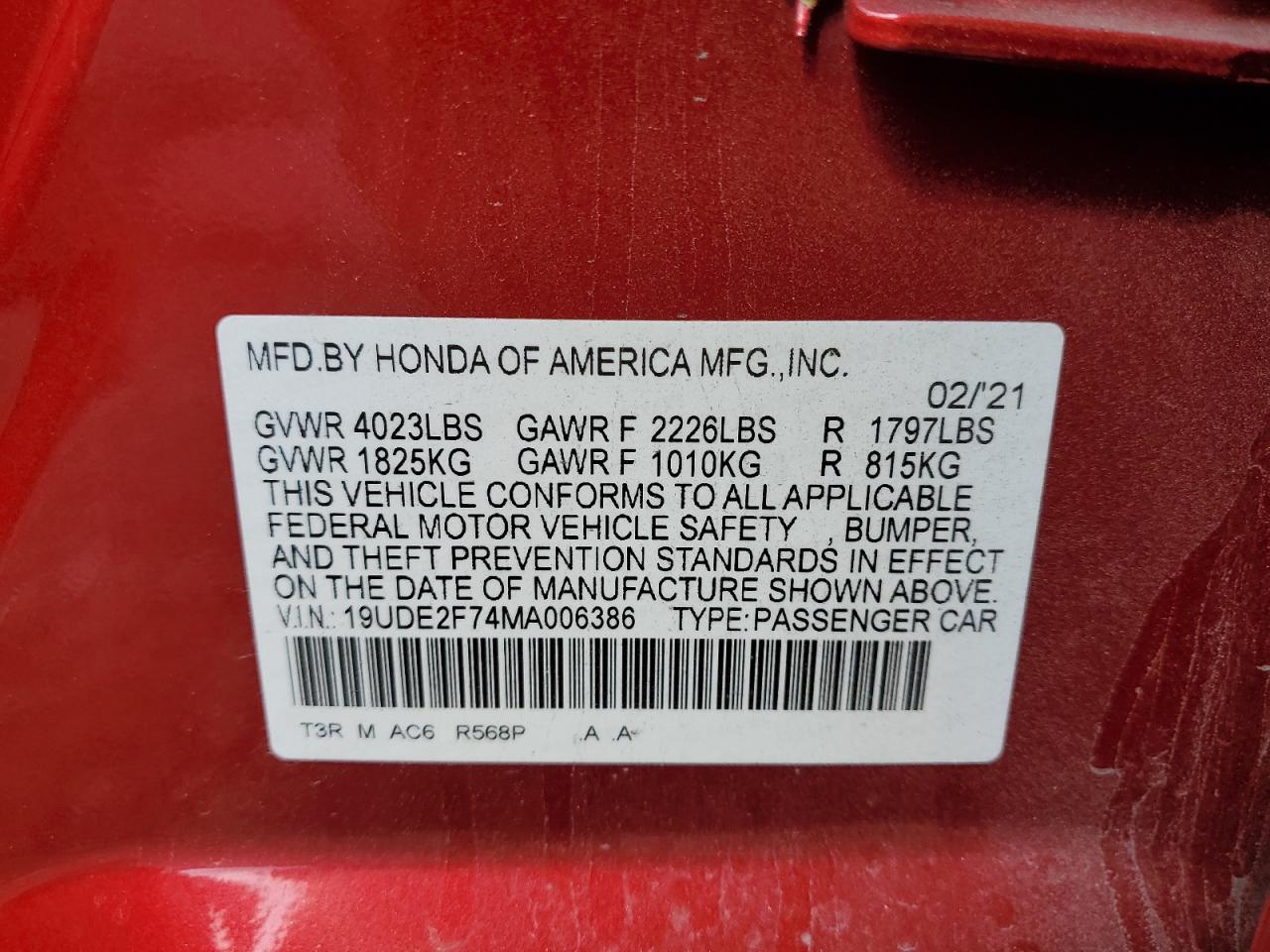 2021 Acura Ilx Premium VIN: 19UDE2F74MA006386 Lot: 52574885