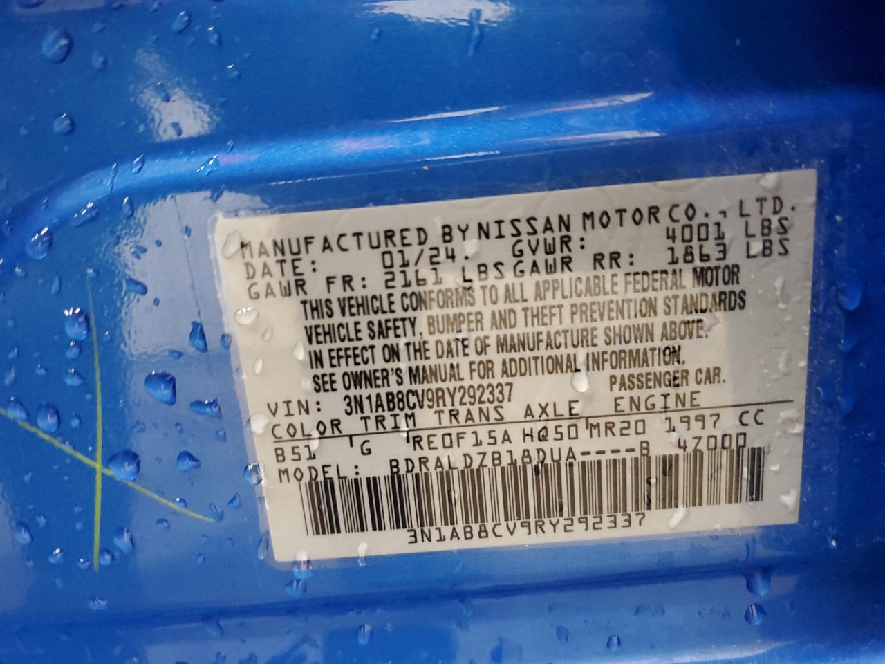 3N1AB8CV9RY292337 NISSAN SENTRA 2024