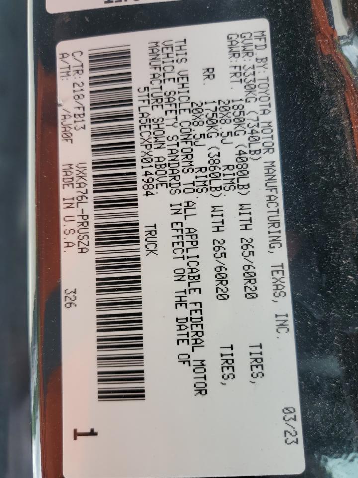 5TFLA5ECXPX014984 TOYOTA TUNDRA 2023