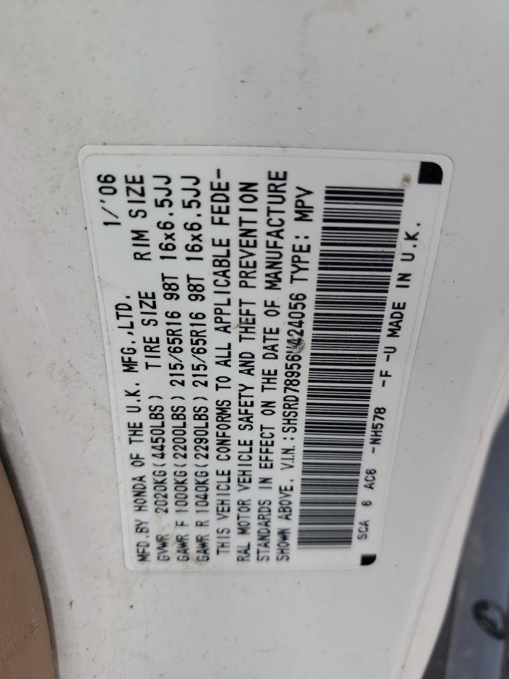 2006 Honda Cr-V Se VIN: SHSRD78956U424056 Lot: 59547395