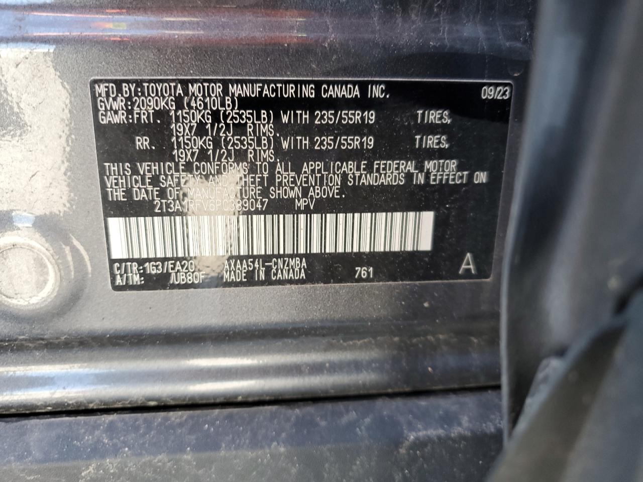 2T3A1RFV6PC389047 TOYOTA RAV4 2023