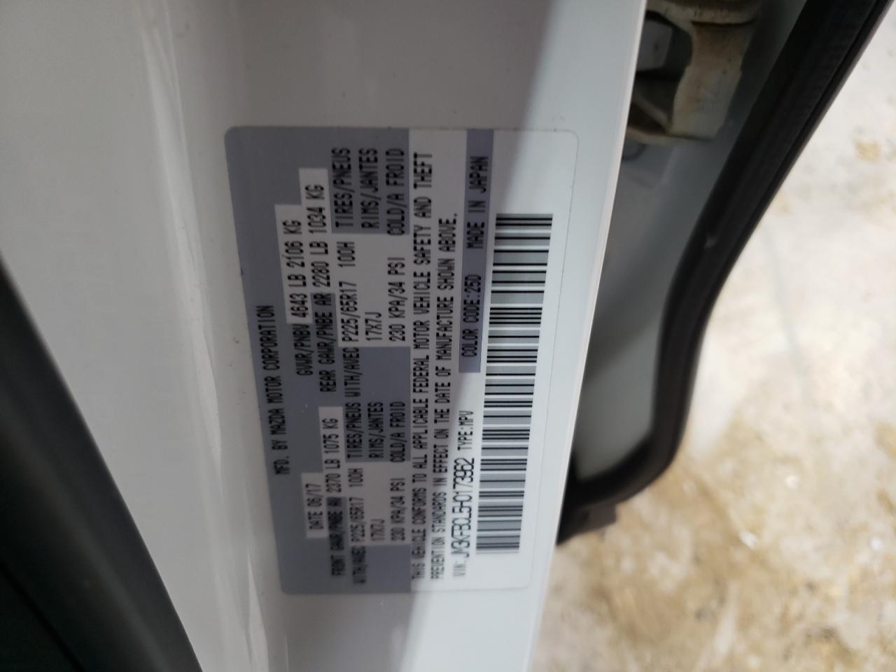 jm3kfbcl5h0173962 JM3KFBCL5H0173962 2017 Mazda Cx-5 Touring