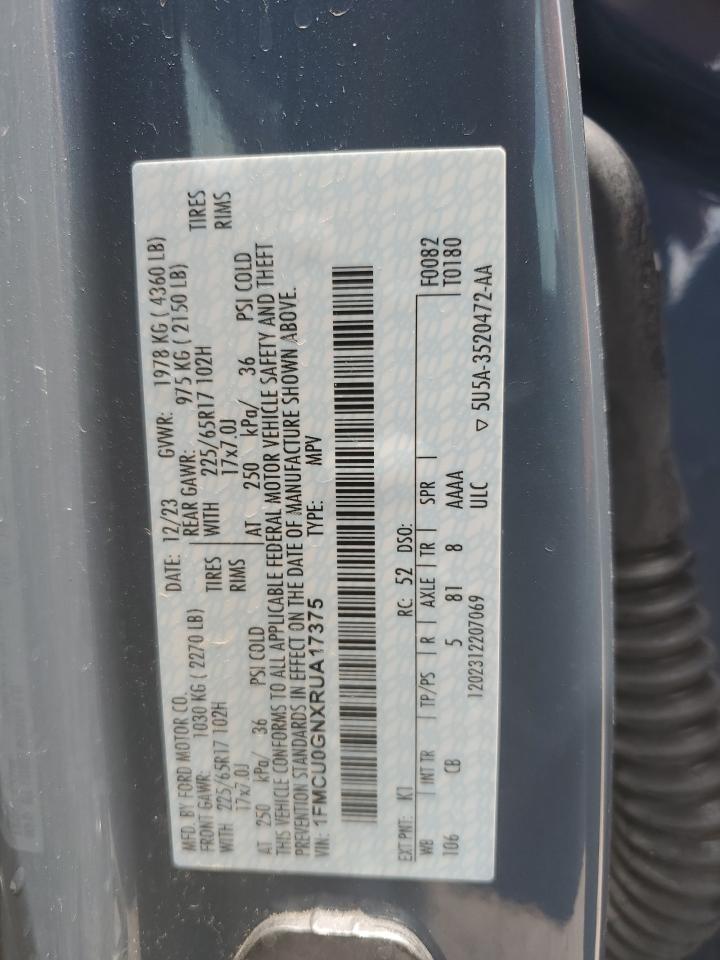 1FMCU0GNXRUA17375 FORD ESCAPE ACT 2024