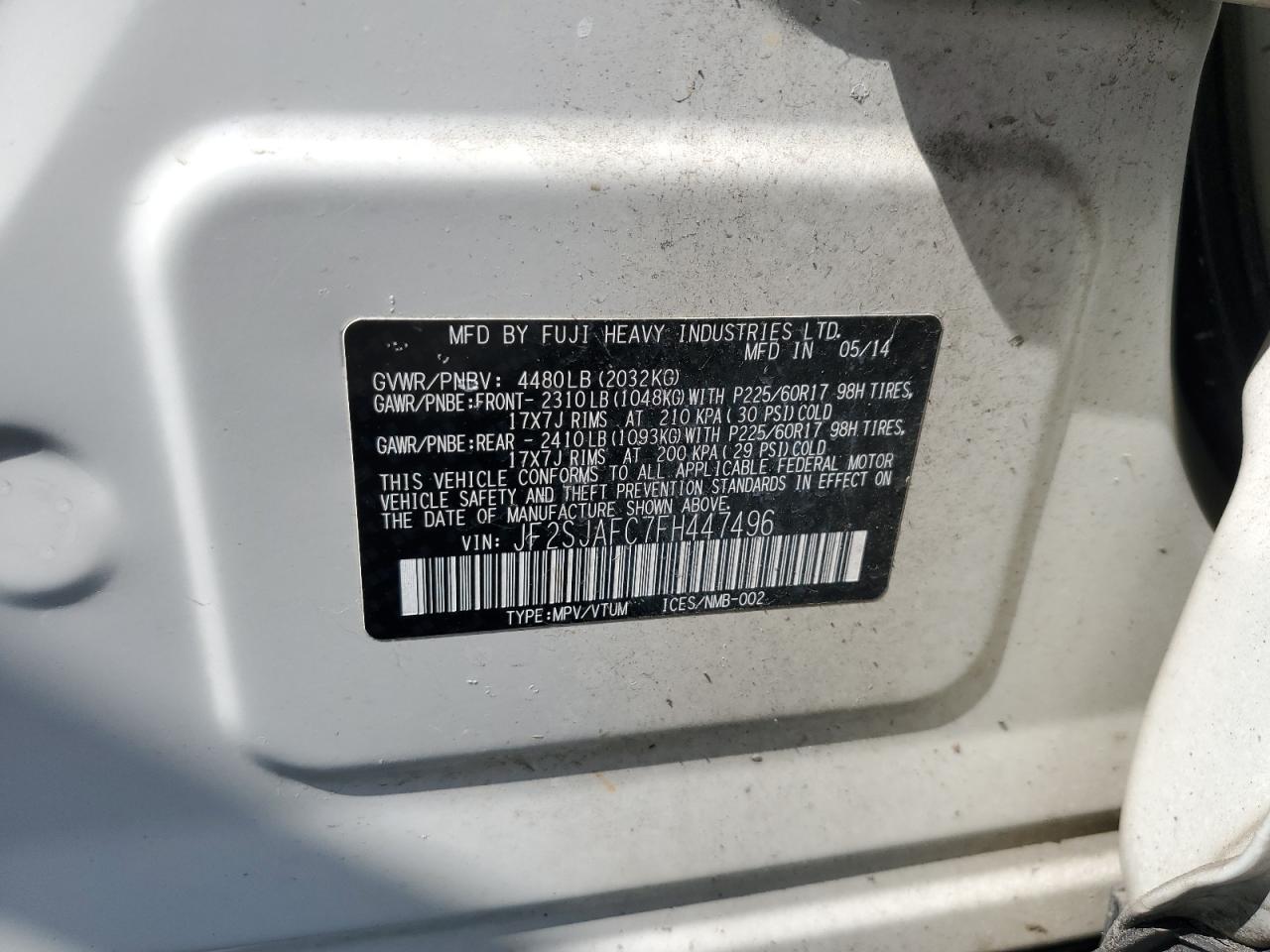 2015 Subaru Forester 2.5I Premium VIN: JF2SJAFC7FH447496 Lot: 55121565