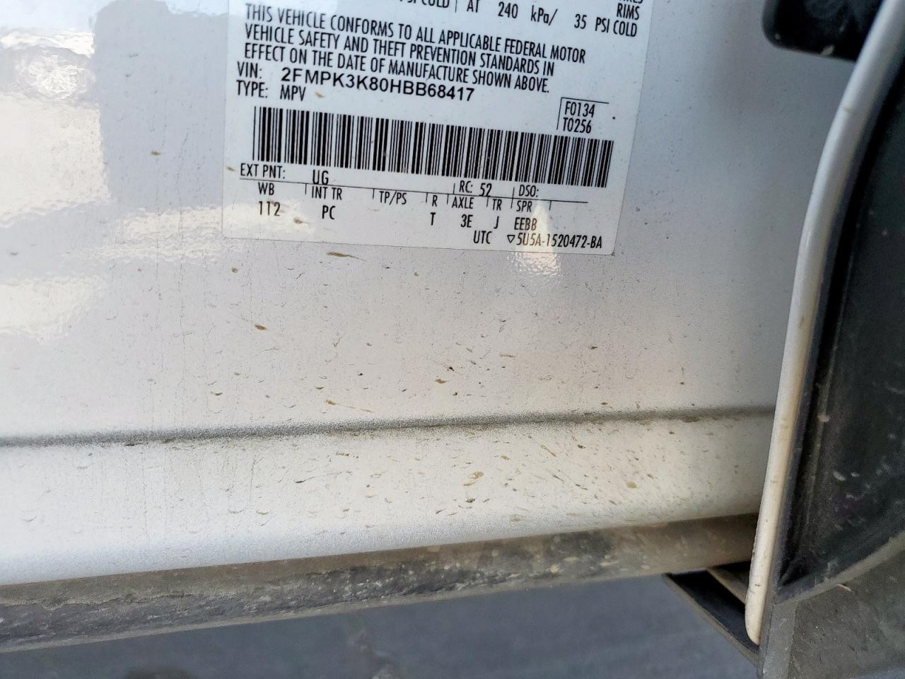 2FMPK3K80HBB68417 FORD EDGE 2017