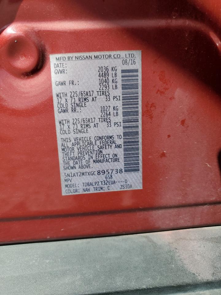 5N1AT2MTXGC895738 NISSAN ROGUE 2016