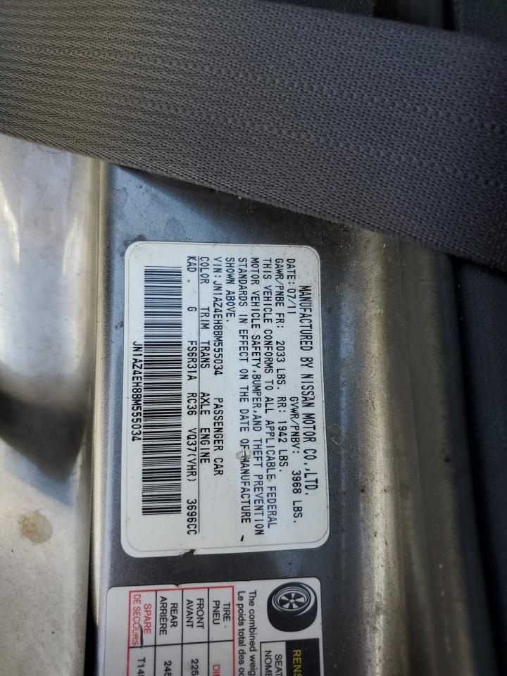 2011 Nissan 370Z Base VIN: JN1AZ4EH8BM555034 Lot: 54710575