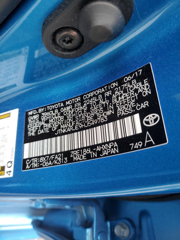 2017 Toyota Corolla Im VIN: JTNKARJE9HJ549783 Lot: 54801185