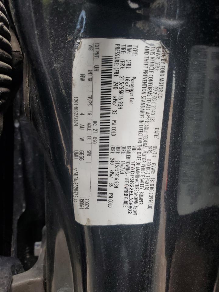 2014 Ford Focus Se VIN: 1FADP3K22EL338802 Lot: 66260115