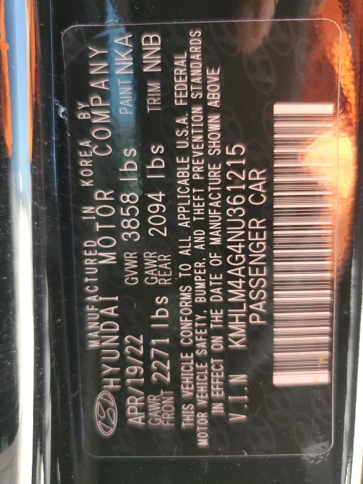 2022 Hyundai Elantra Sel VIN: KMHLM4AG4NU361215 Lot: 53295415