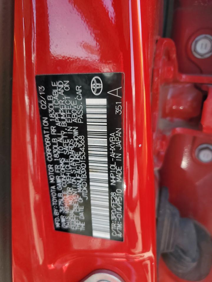 2013 Toyota Prius C VIN: JTDKDTB3XD1534368 Lot: 54012525