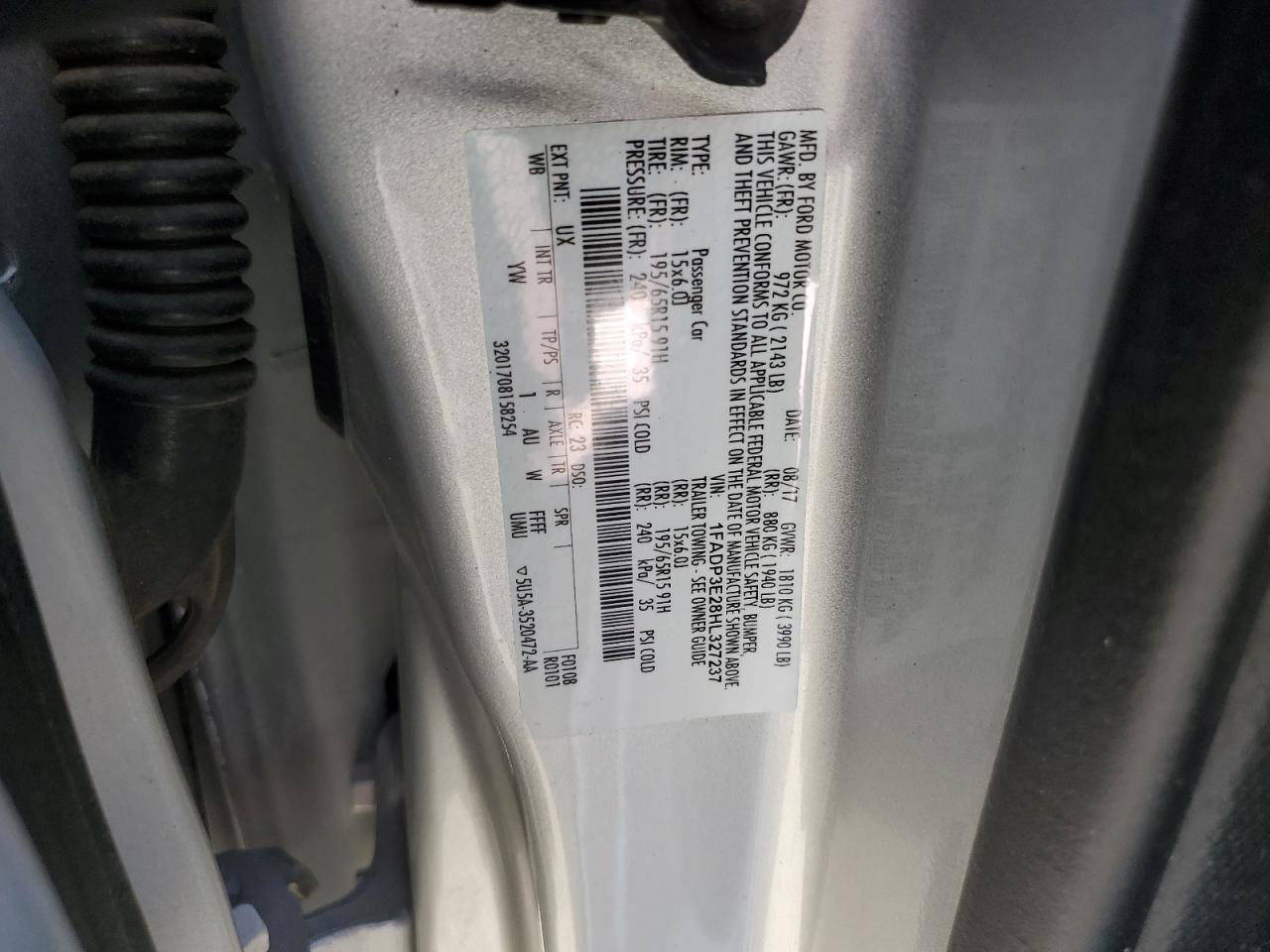 1FADP3E28HL327237 FORD FOCUS 2017