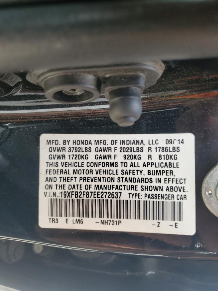 2014 Honda Civic Ex VIN: 19XFB2F87EE272637 Lot: 52620915