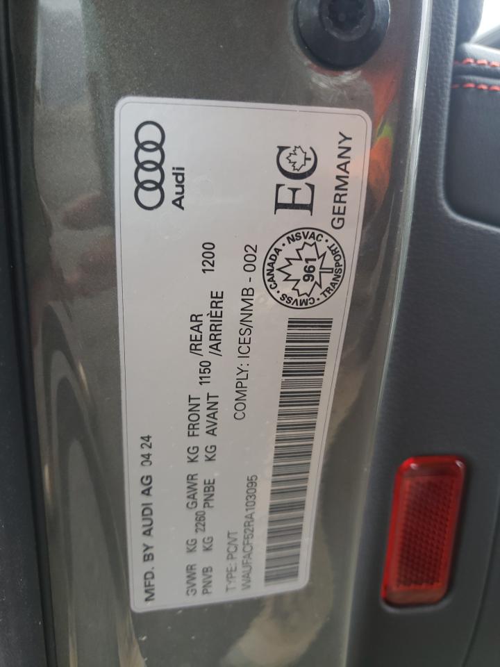 2024 Audi A5 Premium Plus 45 VIN: WAUFACF52RA103095 Lot: 53421625