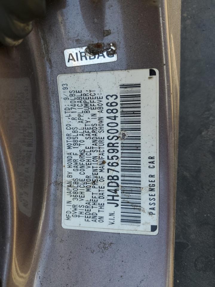 1994 Acura Integra Ls VIN: JH4DB7659RS004863 Lot: 54373475