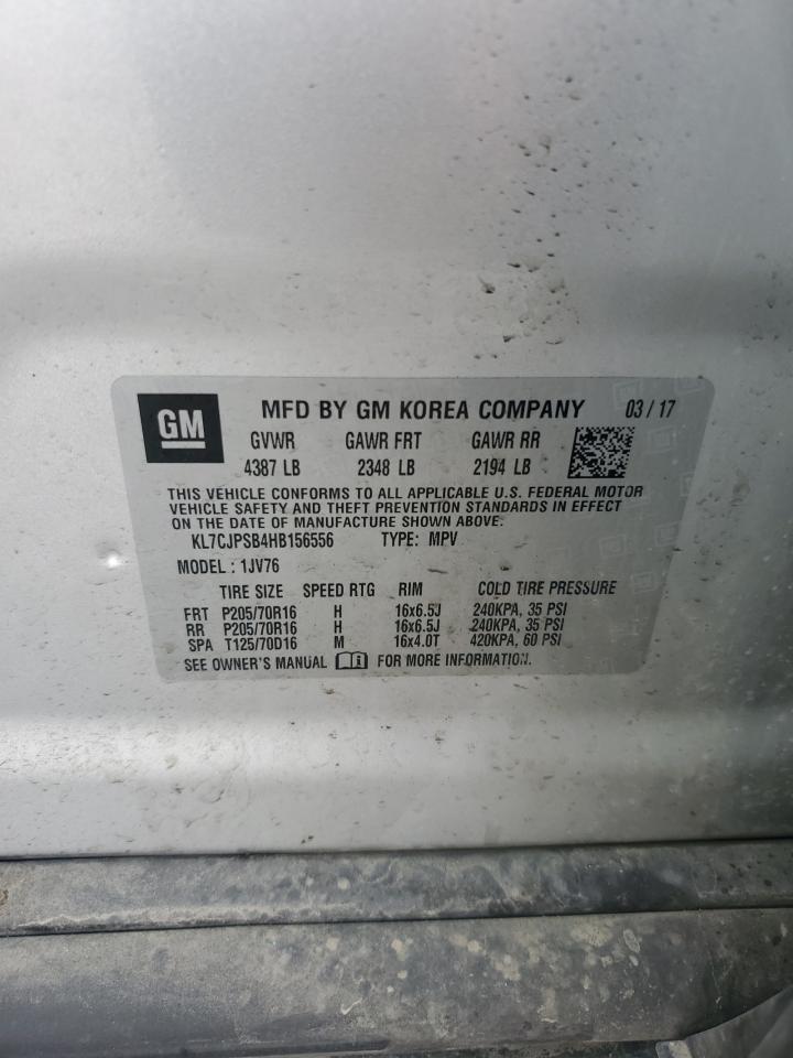 KL7CJPSB4HB156556 CHEVROLET TRAX 2017