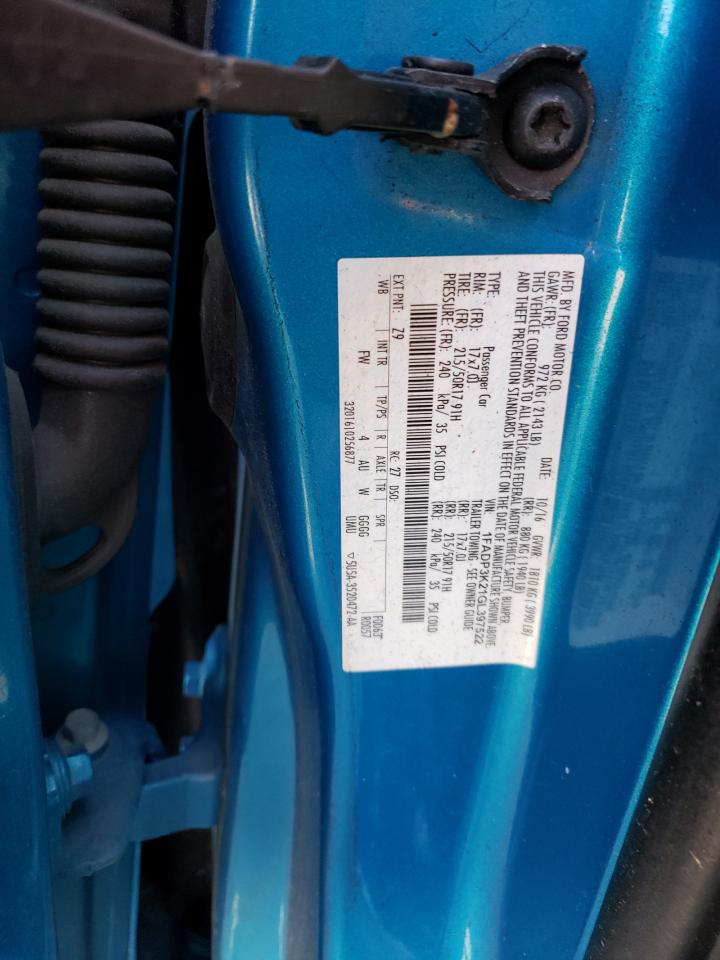 1FADP3K21GL397522 FORD FOCUS 2016