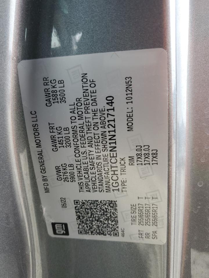 2022 Chevrolet Colorado Lt VIN: 1GCHTCEN1N1217140 Lot: 54157465