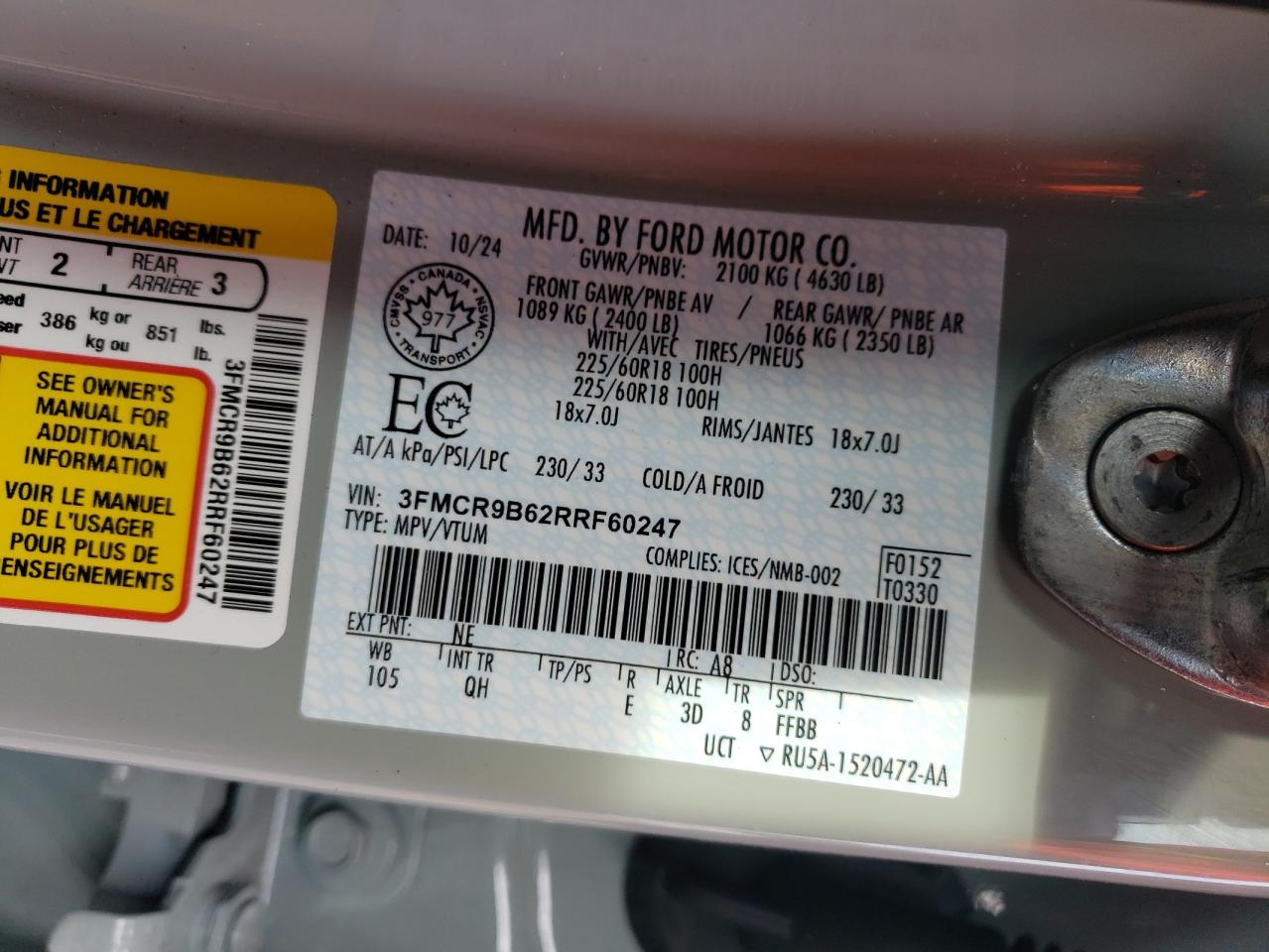 3FMCR9B62RRF60247 FORD BRONCO 2024