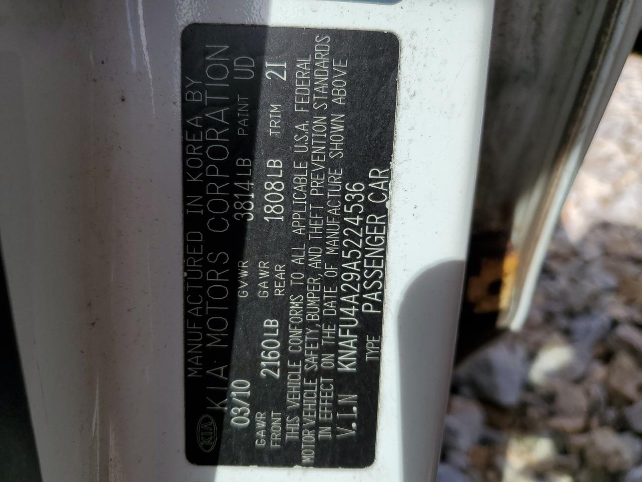 2010 Kia Forte Ex VIN: KNAFU4A29A5224536 Lot: 51327035