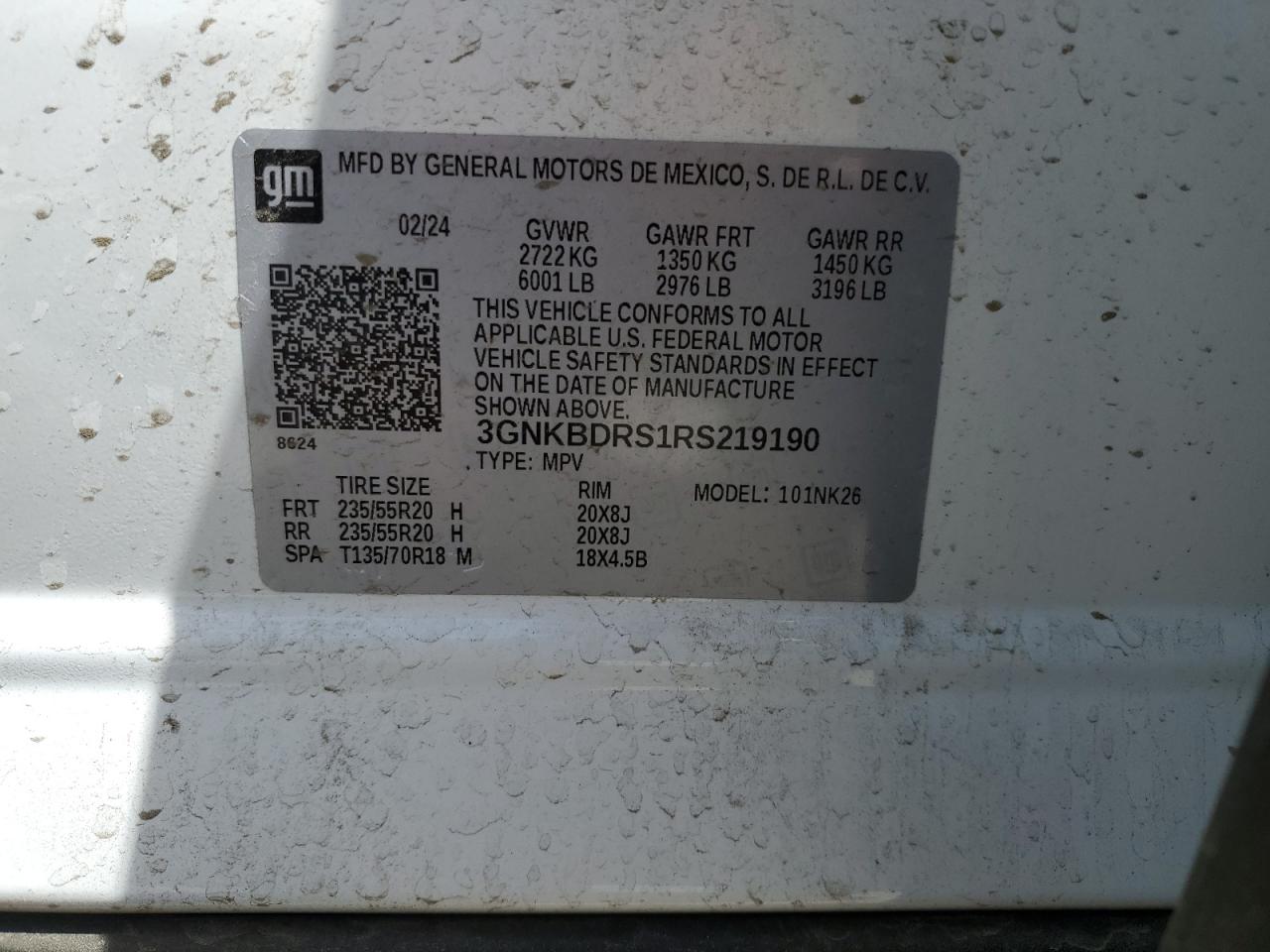 3GNKBDRS1RS219190 CHEVROLET BLAZER 2024