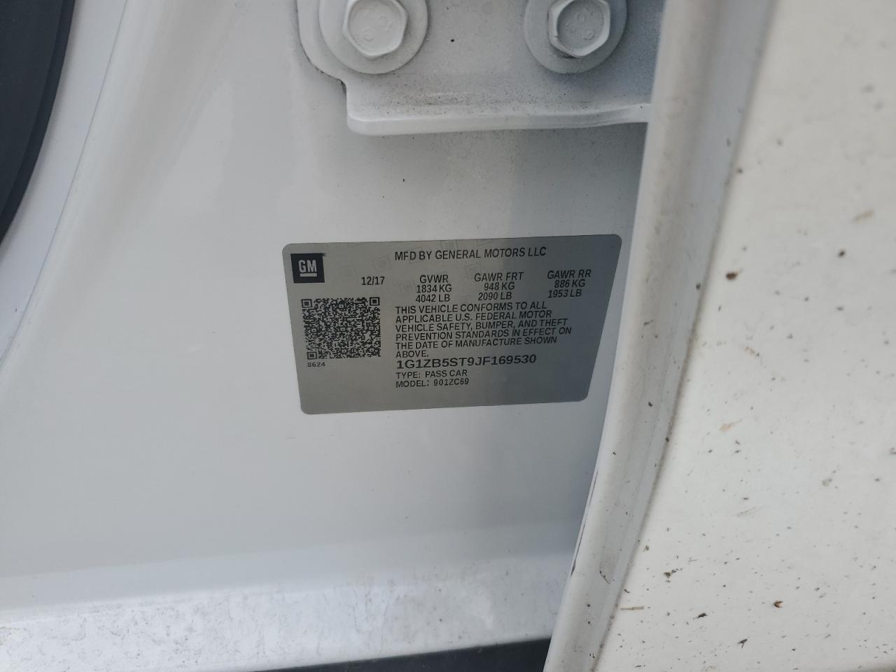 1G1ZB5ST9JF169530 CHEVROLET MALIBU 2018