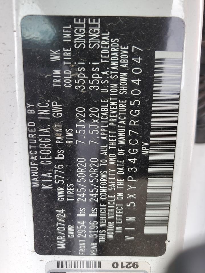 2024 Kia Telluride Ex VIN: 5XYP34GC7RG504047 Lot: 51299345