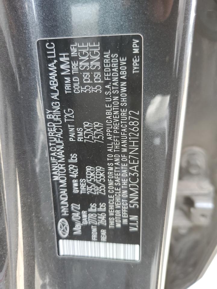 2022 Hyundai Tucson Sel VIN: 5NMJC3AE7NH126872 Lot: 55333315