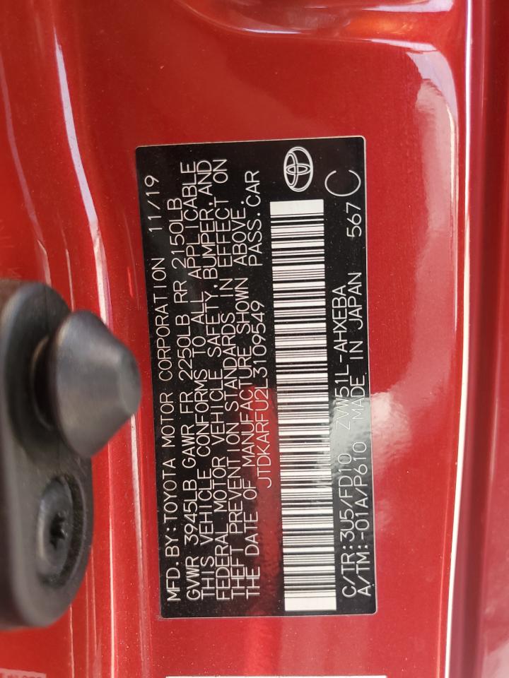 JTDKARFU2L3109549 TOYOTA PRIUS 2020