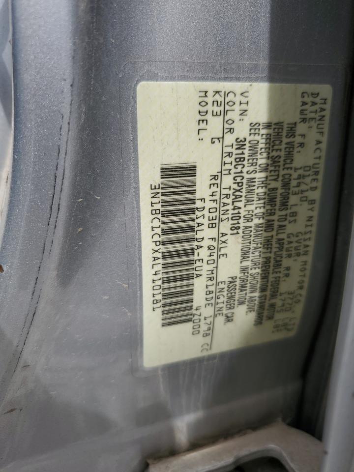 2010 Nissan Versa S VIN: 3N1BC1CPXAL410181 Lot: 54722655