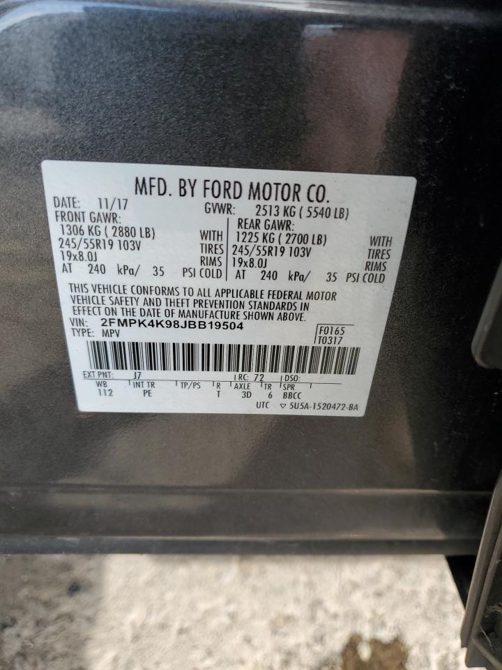 2FMPK4K98JBB19504 FORD EDGE 2018