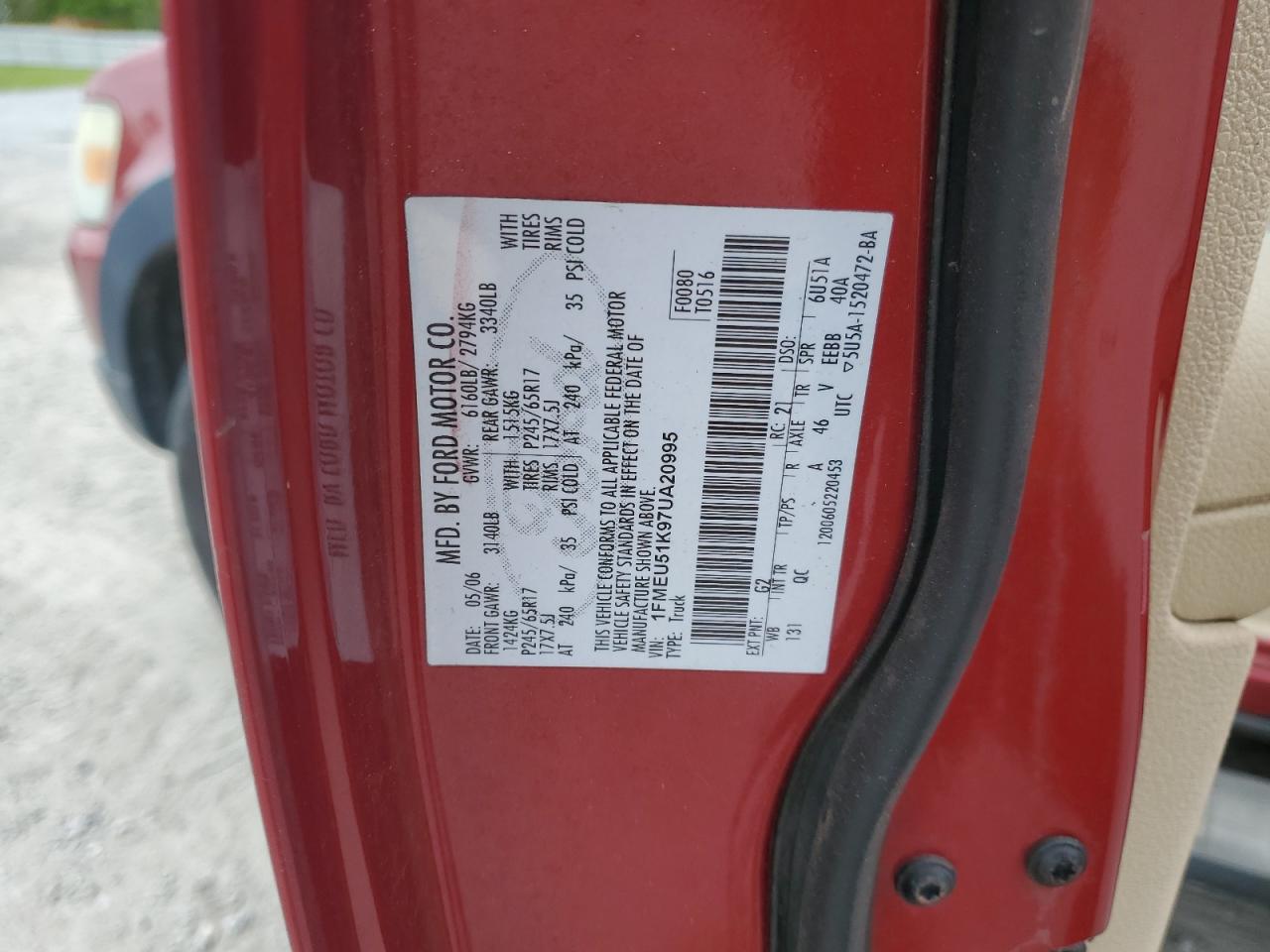 2007 Ford Explorer Sport Trac Xlt VIN: 1FMEU51K97UA20995 Lot: 52847805