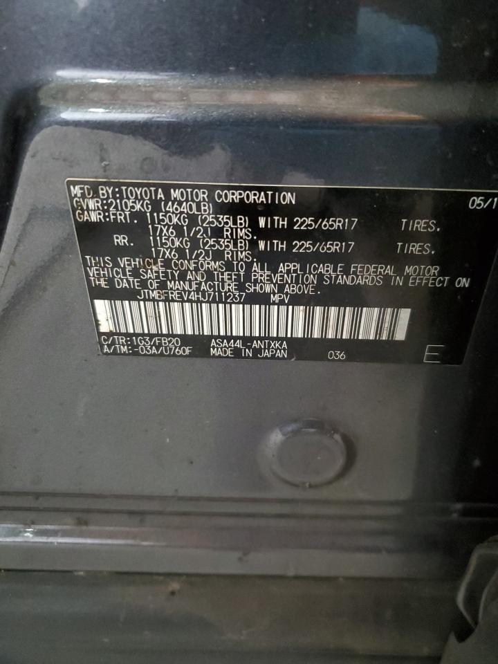 JTMBFREV4HJ711237 TOYOTA RAV4 2017