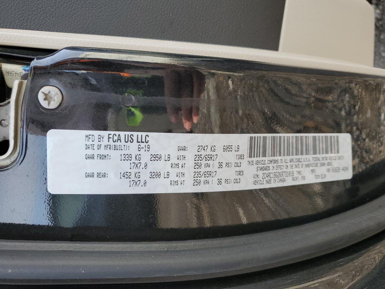 2019 Chrysler Pacifica Touring L VIN: 2C4RC1BG2KR731018 Lot: 51503335