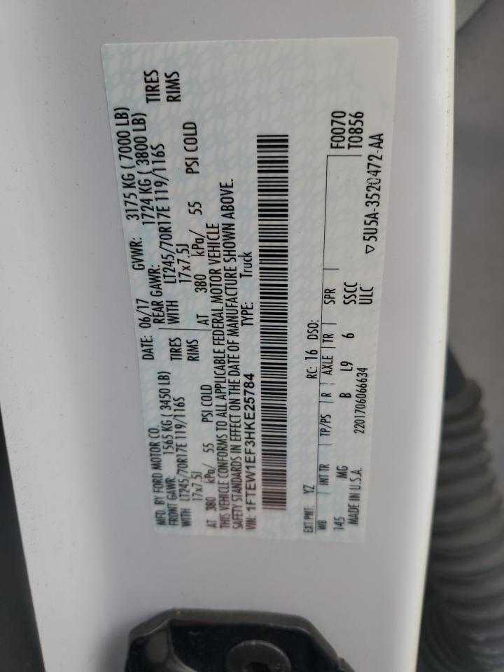 2017 Ford F150 Supercrew VIN: 1FTEW1EF3HKE25784 Lot: 53837175