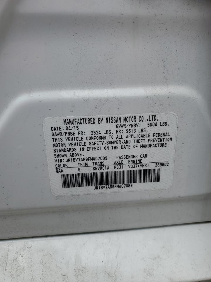 2015 Infiniti Q50 Base VIN: JN1BV7AR9FM407089 Lot: 53722205