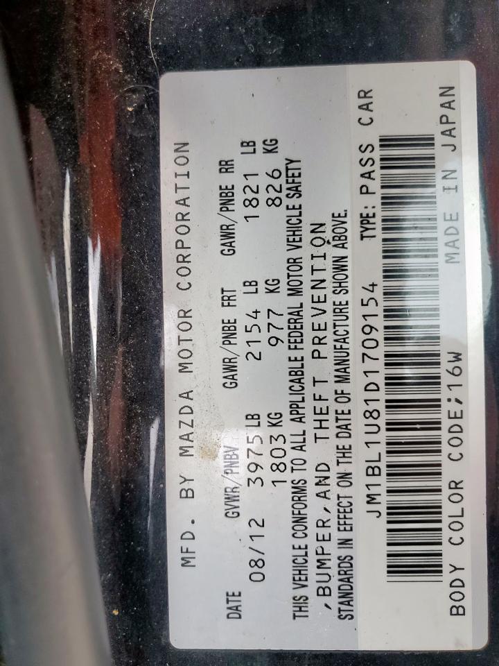 2013 Mazda 3 I VIN: JM1BL1U81D1709154 Lot: 54873195
