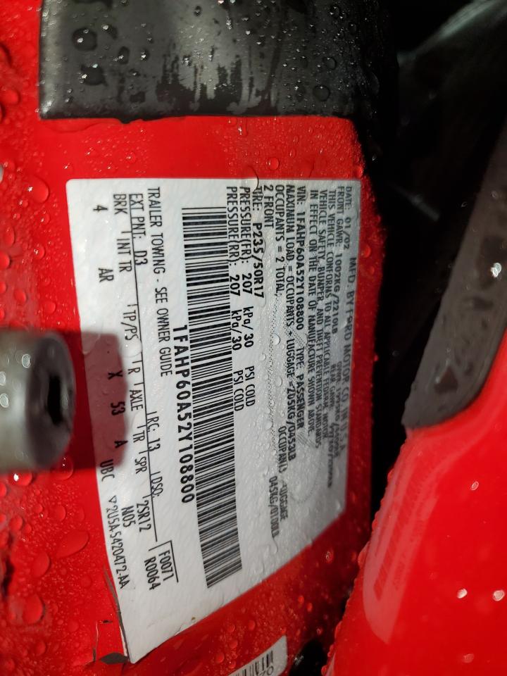 2002 Ford Thunderbird VIN: 1FAHP60A52Y108800 Lot: 53364505