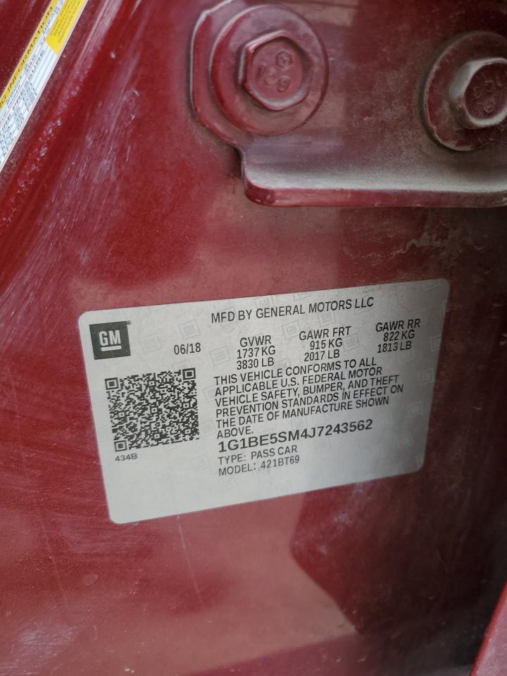 1G1BE5SM4J7243562 CHEVROLET CRUZE 2018
