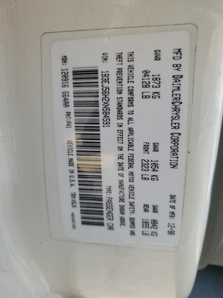 1999 Dodge Stratus Es VIN: 1B3EJ56H2XN584591 Lot: 54486335